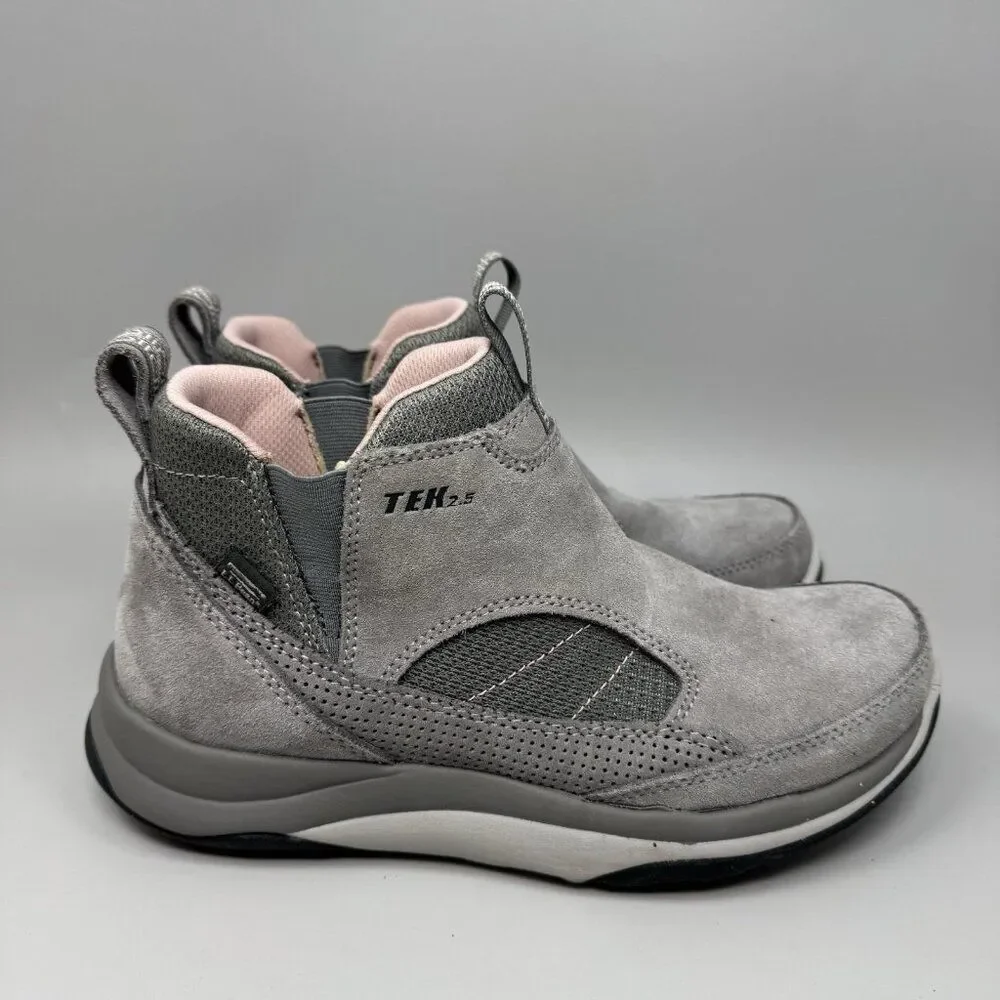 LL BEAN WOMEN'S  TEK 2.5 PULL-ON WINTER BOOT/SNEAKERS Size 7 Gray Pink Insulated